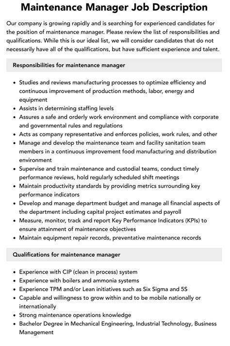 maintenance manager jobs|Maintenance Manager jobs in the Philippines (2024).
